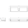 Mexen Rivel vonios spintelė 140 cm su praustuvu Vela, 1 stalčius, grioveliuotas, juodas matinis - 91A20-14023-1-BF71-W23M71
