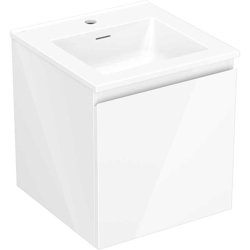 Mexen Orio vonios spintelė 45 cm su Otis praustuvu, 1 stalčius, blizgi balta - 91A10-04547-1-BF00-W18M00