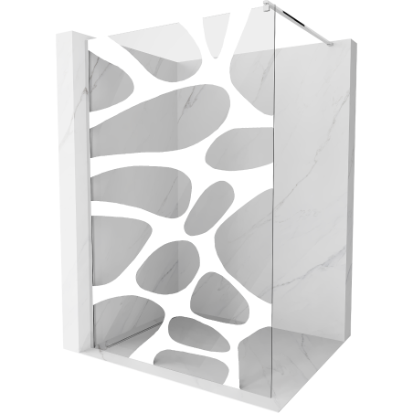 Mexen Kioto Dušo sienelė Walk-in 100 x 200 cm, balta banga 8 mm, chromas - 800-100-101-01-97