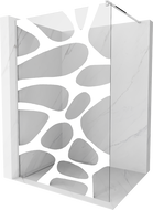 Mexen Kioto Dušo sienelė Walk-in 100 x 200 cm, balta banga 8 mm, chromas - 800-100-101-01-97