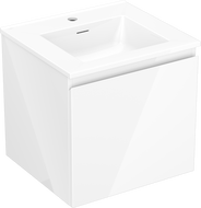 Mexen Orio vonios spintelė 50 cm su Otis praustuvu, 1 stalčius, balta blizgi - 91A10-05047-1-BF00-W18M00