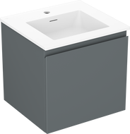 Mexen Orio vonios spintelė 50 cm su kriaukle Otis, 1 stalčius, matinė grafito/balta matinė - 91A10-05047-1-BF66-W18M01