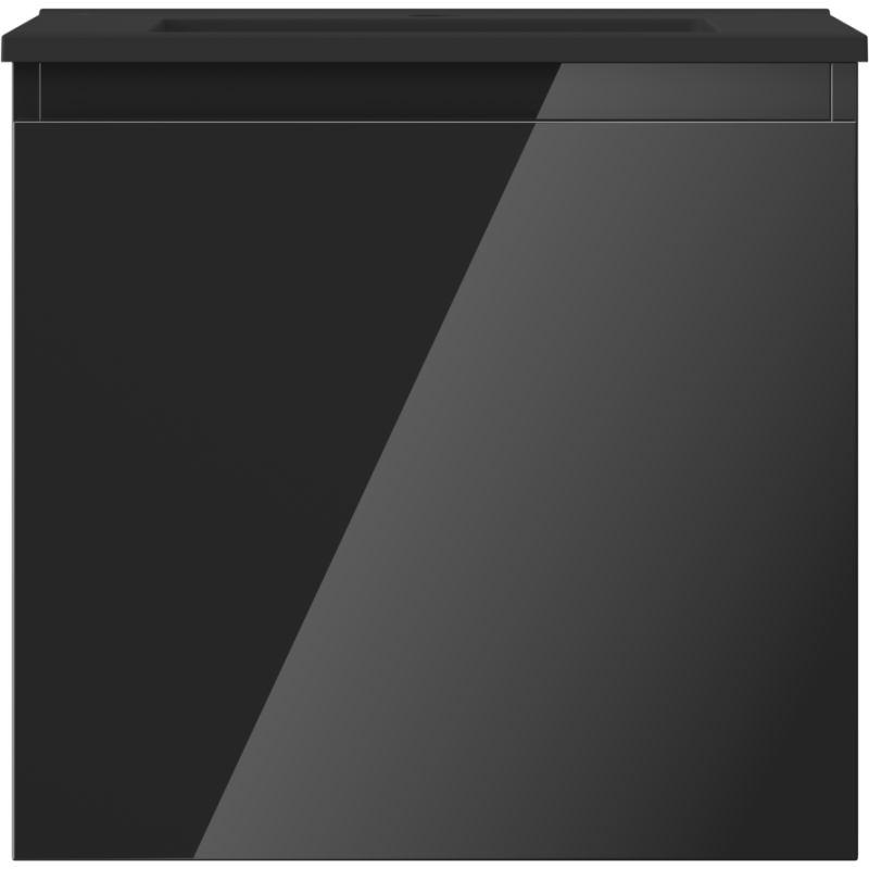 Mexen Orio vonios spintelė 50 cm su praustuvu Otis, 1 stalčius, juoda blizgi/juoda matinė - 91A10-05047-1-BF70-W18M71