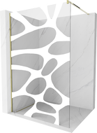 Mexen Kioto dušo pertvara Walk-in 120 x 200 cm, balta banga 8 mm, auksinė - 800-120-101-50-97