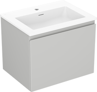 Mexen Orio vonios spintelė 60 cm su Otis kriaukle, 1 stalčius, pilka matinė/balta matinė - 91A10-06047-1-BF62-W18M01