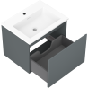 Mexen Orio vonios spintelė 60 cm su Otis praustuvu, 1 stalčius, grafito matinė/balta matinė - 91A10-06047-1-BF66-W18M01