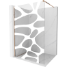 Mexen Kioto dušo siena Walk-in 70 x 200 cm, balta banga 8 mm, rožinis auksas - 800-070-101-60-97