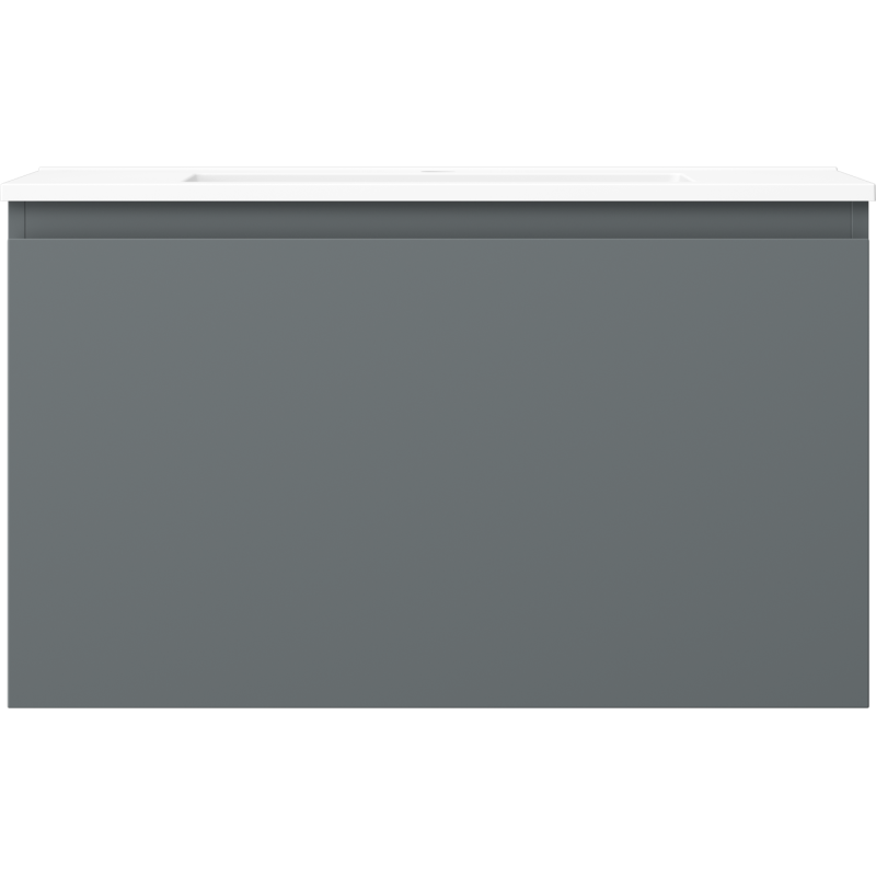 Mexen Orio vonios spintelė 80 cm su praustuvu Otis, 1 stalčius, matinis grafitas/matinė balta - 91A10-08047-1-BF66-W18M01