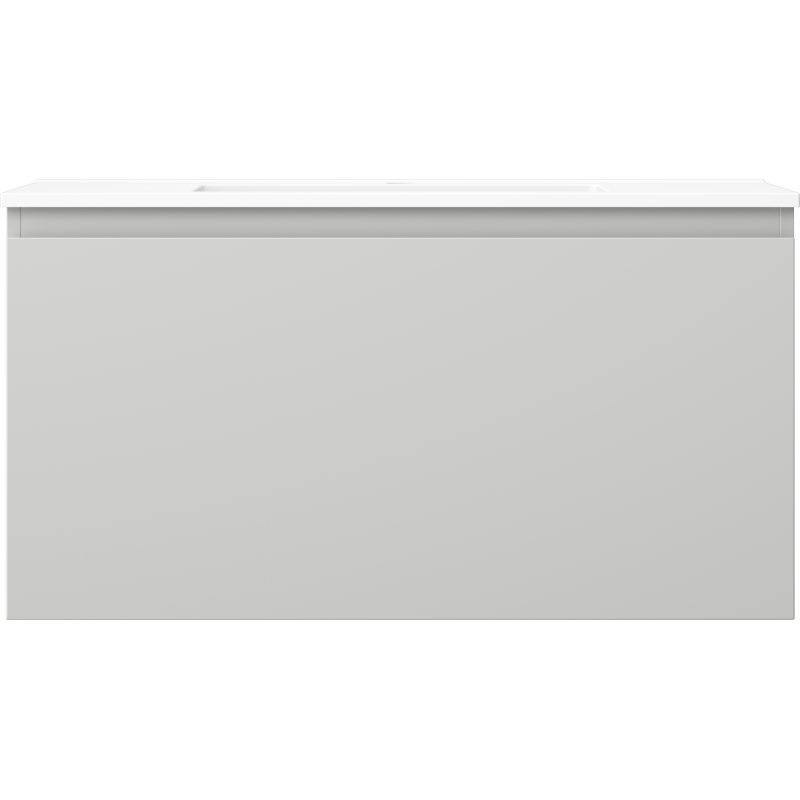 Mexen Orio vonios spintelė 90 cm su Otis praustuvu, 1 stalčius, pilkas matinis/baltas matinis - 91A10-09047-1-BF62-W18M01