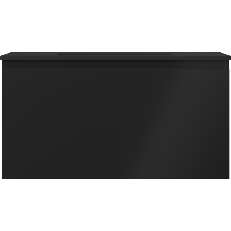 Mexen Orio 90 cm vonios kambario spintelė su Otis praustuvu, 1 stalčius, juoda matinė - 91A10-09047-1-BF71-W18M71