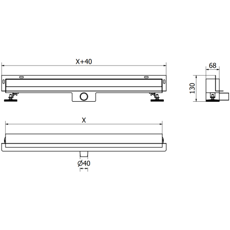 Mexen Flat Wall sieninis linijinis nutekėjimas 2in1 100 cm, baltas - 1230100
