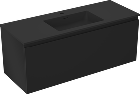 Mexen Orio vonios spintelė 120 cm su kriaukle Otis, 1 stalčius, juodas matinis - 91A10-12047-1-BF71-W18M71