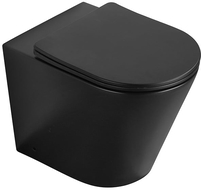 Mexen Rico pastatoma wc tūlikė Rimless su lėtai nusileidžiančiu plonu dangčiu, duroplast, juoda matinė - 32724085