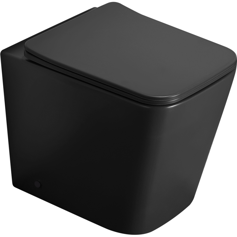 Mexen Cube stovimas WC klozetas Rimless su lėtai nusileidžiančiu plonu dangčiu, duroplastinė, juoda matinė - 32924085