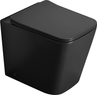Mexen Cube stovimas WC klozetas Rimless su lėtai nusileidžiančiu plonu dangčiu, duroplastinė, juoda matinė - 32924085