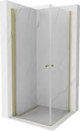 Mexen Pretoria Dviguba atveriama dušo kabina 70 x 70 cm, skaidri, auksinė - 852-070-070-50-00-02
