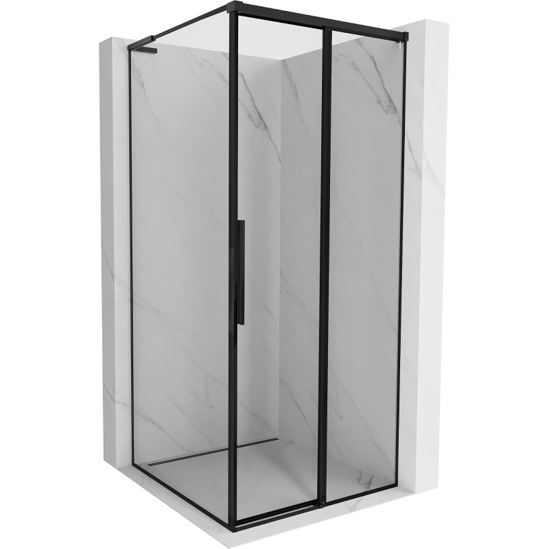 Mexen Rox L, stumdoma dušo kabina dešinė 95 x 95 cm, juodas rėmas, juoda - 8C2L-095-095-70-70-P
