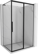 Mexen Rox L juodais rėmeliais, stumdomos dešinės dušo kabina 115 x 100 cm, juoda - 8C2L-115-100-70-70-P