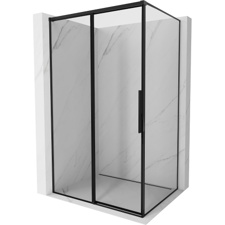 Mexen Rox stumdomas kairysis dušo kampas 135 x 85 cm, juodas rėmas, juodas - 8C2-135-085-70-70-L