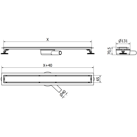 Mexen Flat 360° linijinio latako korpus, 100 cm sukiojamas, rausvo aukso spalvos - 1640100