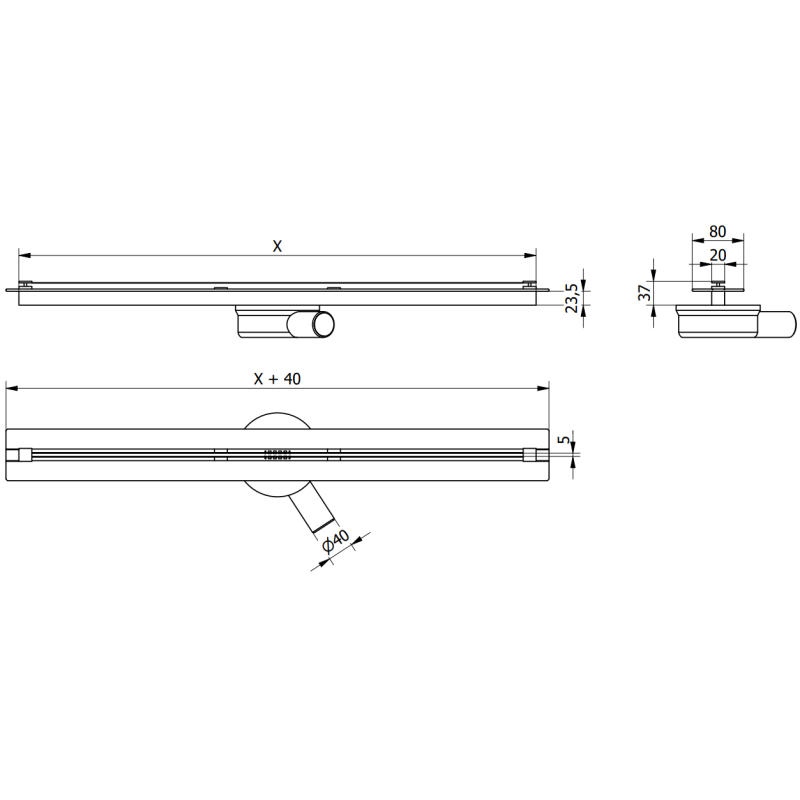 Mexen Flat 360° Super Slim besisukantis linijinis nutekėjimas 100 cm, auksinis matinės dangos - 1A51100