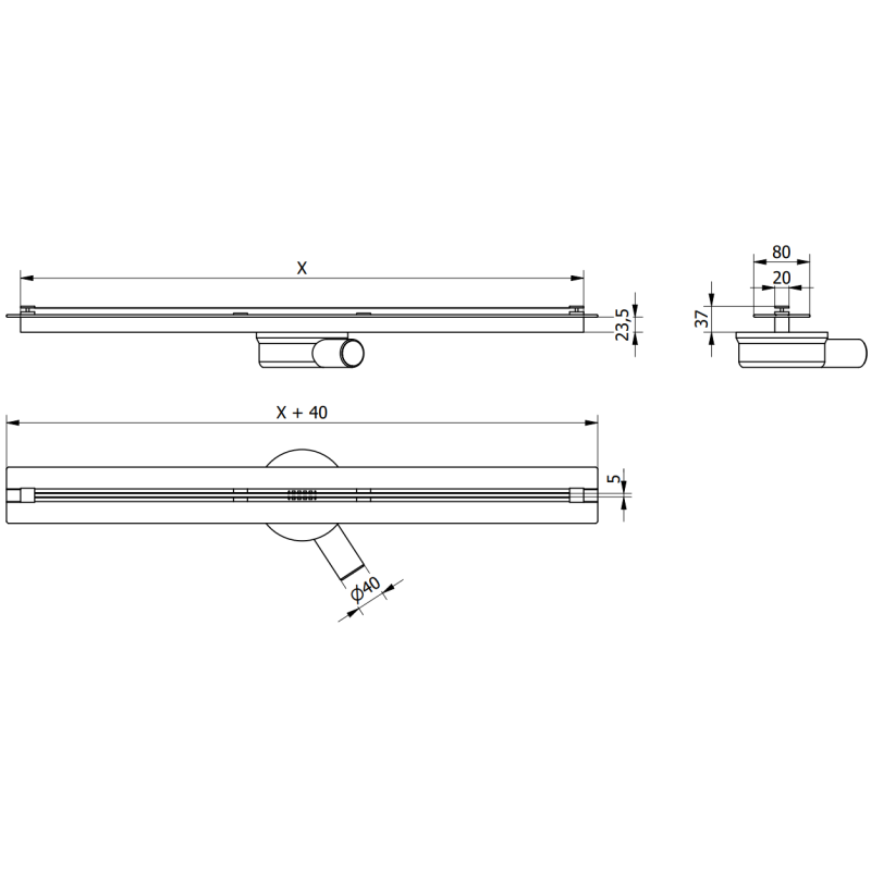 Mexen Flat 360° Super Slim pasukamas linijinis nutekėjimas 150 cm, šlifuotas auksinis - 1A51150