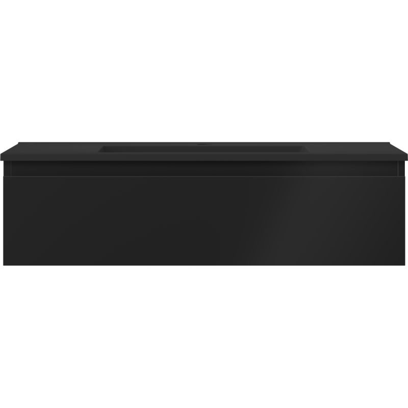 Mexen Orio vonios spintelė 90 cm su Otis praustuvu, 1 stalčius, juoda matinė - 91A10-09023-1-BF71-W18M71