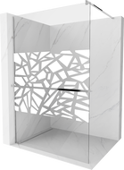 Mexen Kioto+ dušo siena su lentyna Walk-in 70 x 200 cm, baltas raštas, chromas - 800-070-121-01-85