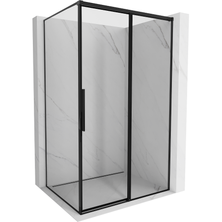 Mexen Rox dešinysis slankusis dušo kabinos modelis 100 x 70 cm, juodas rėmelis, juodas - 8C2-100-070-70-70-P
