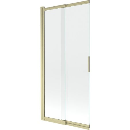 Mexen Fox dviejų dalių slankusis vonios ekranas 85 x 150 cm, skaidrus, auksinis matinimas - 891-085-002-55-00