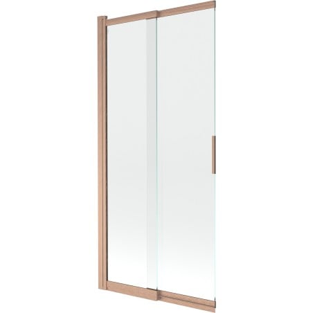 Mexen Fox dviejų dalių stumdomas dušo skydas 85 x 150 cm, skaidrus, šlifuotas varis - 891-085-002-65-00