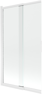 Mexen Fox dviejų dalių slankiojanti dušo sienelė 100 x 150 cm, permatoma, balta - 891-100-002-20-00