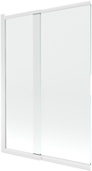 Mexen Fox dvipusis slankiojantis dušo ekranas 120 x 150 cm, permatomas, baltas - 891-120-002-20-00