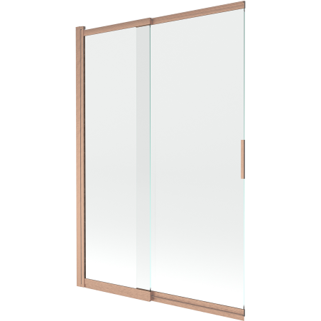 Mexen Fox dviejų dalių stumdomas dušo ekranas, 120 x 150 cm, skaidrus, šlifuota varis - 891-120-002-65-00