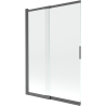 Mexen Fox dviejų dalių stumdomas dušo pertvaras 120 x 150 cm, skaidrus, dūmų pilkai šlifuotas - 891-120-002-66-00