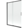 Mexen Fox vonios ekrano skydelis, 2-dalių slankiojantis 120 x 150 cm, skaidrus, gun gray šlifuotas - 891-120-002-66-00