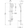 Mexen DB73 stumdomas dušo komplektas, Chromo - 785734584-02