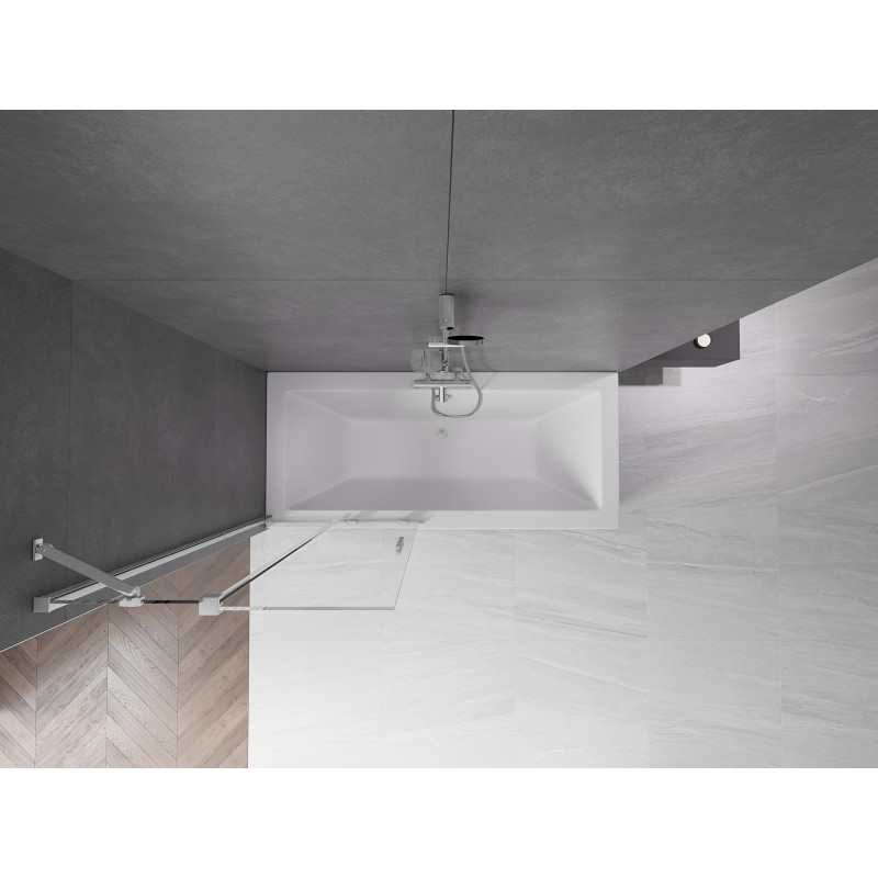 Mexen Velar dvivėrės stumdomos vonios pertvaros 80 x 150 cm, permatomos, chromuotas - 896-080-000-01-01