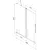 Mexen Velar dvivėrės stumdomos vonios pertvaros 80 x 150 cm, permatomos, chromuotas - 896-080-000-01-01