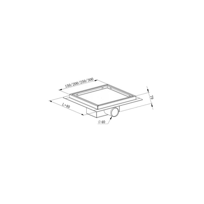 Mexen Flat-Q M12 kvadratinė grindų anga 15 x 15 cm, nerūdijantis plienas - 1010415