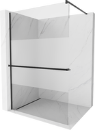 Mexen Kioto+ dušo sienelė su lentyna Walk-in 90 x 200 cm, permatoma/šerkšnas, juoda - 800-090-121-70-35
