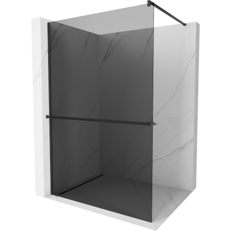 Mexen Kioto+ dušo siena su lentyna Walk-in 80 x 200 cm, grafitas, juoda - 800-080-121-70-40