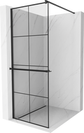 Mexen Kioto+ dušo sienelė su lentyna Walk-in 90 x 200 cm, juodas tinklelis, juoda - 800-090-121-70-77