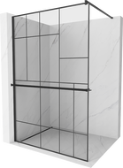 Mexen Kioto+ dušo sienelė su lentyna Walk-in 130 x 200 cm, juodas raštas, juoda - 800-130-121-70-78