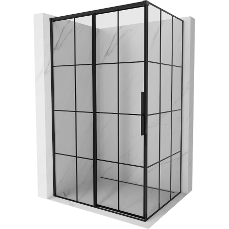 Mexen Rox stumdomasis dušo kabinos durys kairės 95 x 85 cm, juodas tinklelis - 8C2-095-085-70-77-L