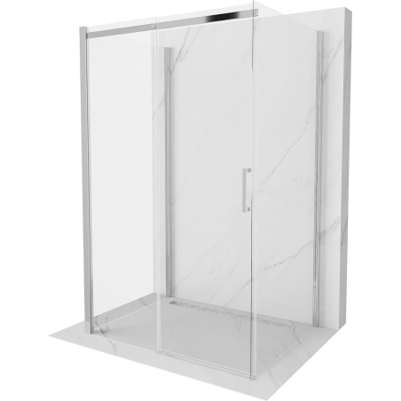 Mexen Omega trijų sienelių dušo kabina, stumdoma 100 x 90 cm, skaidri, chromas - 825-100-090-01-00-3S