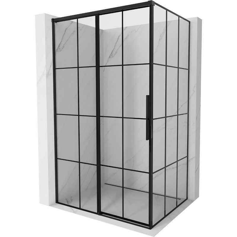 Mexen Rox stumdomoji dušo kabina kairė 150 x 85 cm, juodos grotelės, juoda - 8C2-150-085-75-77-L - 8C2-150-085-70-77-L