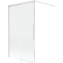 Mexen Rox 2 dalių įstumiamas vonios pertvara 100 x 150 cm, skaidri, balta - 8C9-100-003-20-00