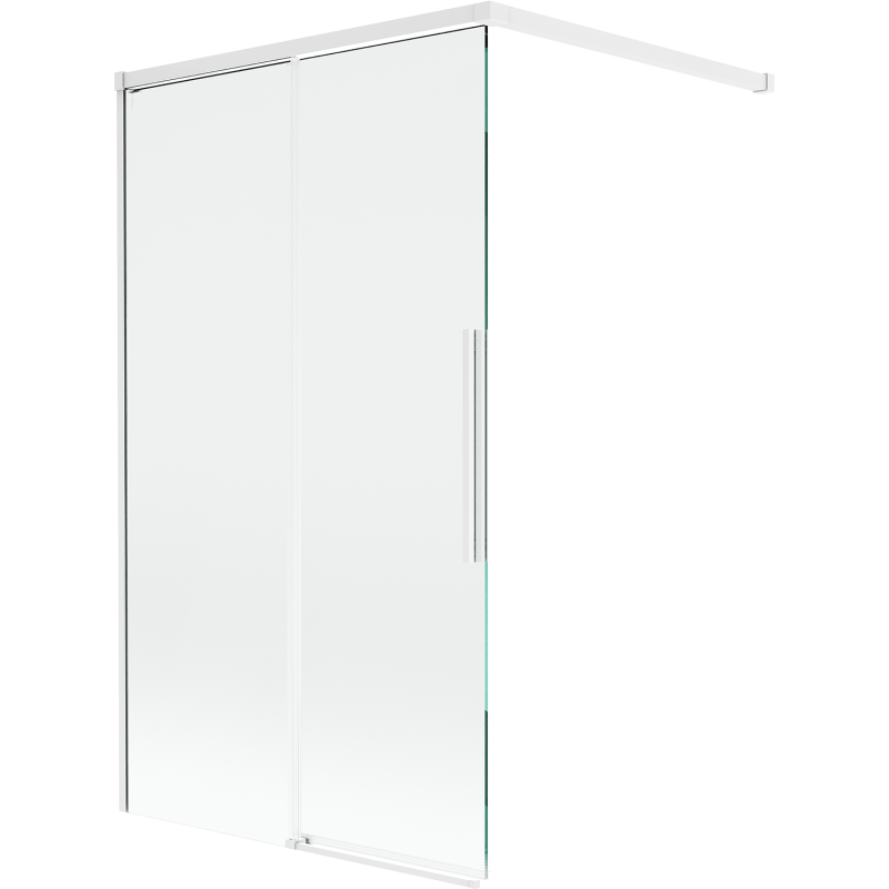 Mexen Rox 2 dalių įstumiamas vonios pertvara 100 x 150 cm, skaidri, balta - 8C9-100-003-20-00