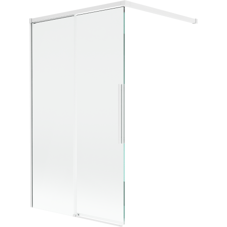 Mexen Rox 2 dalių įstumiamas vonios pertvara 100 x 150 cm, skaidri, balta - 8C9-100-003-20-00